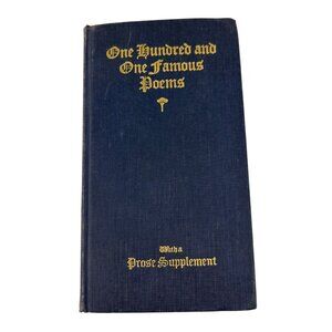 1929 One Hundred and One Famous Poems Vintage Antique Book Poetry Compilation